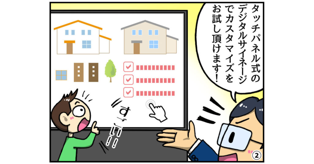デジタルサイネージ4コマ漫画