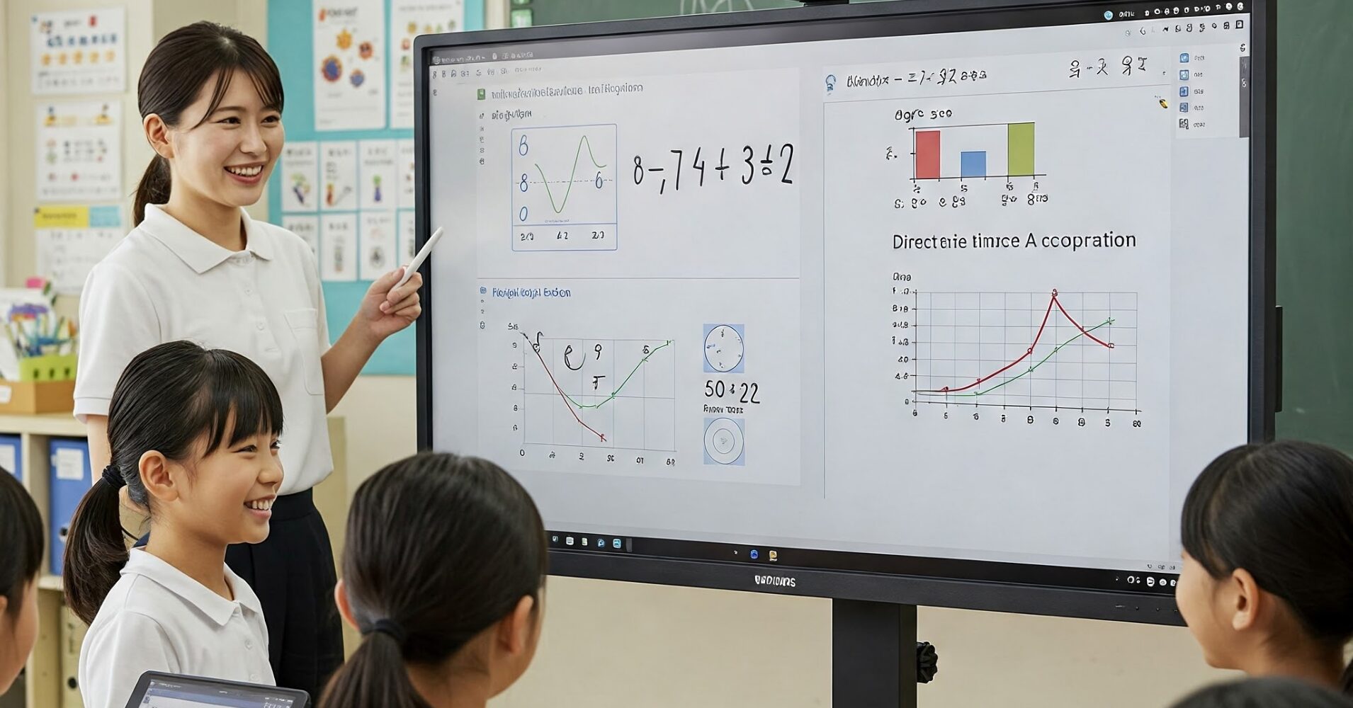 小学校の算数の授業で電子黒板を使う | ヤマトサイネージ 小学校の算数の授業で電子黒板を使う