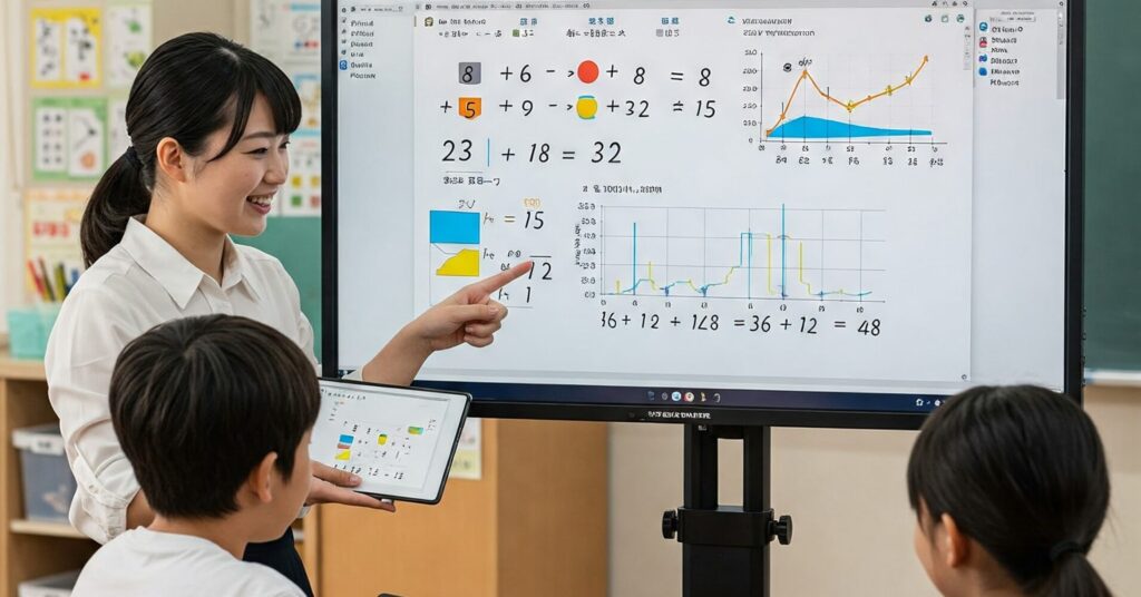 小学校の算数の授業で電子黒板を使う | ヤマトサイネージ 小学校の算数の授業で電子黒板を使う
