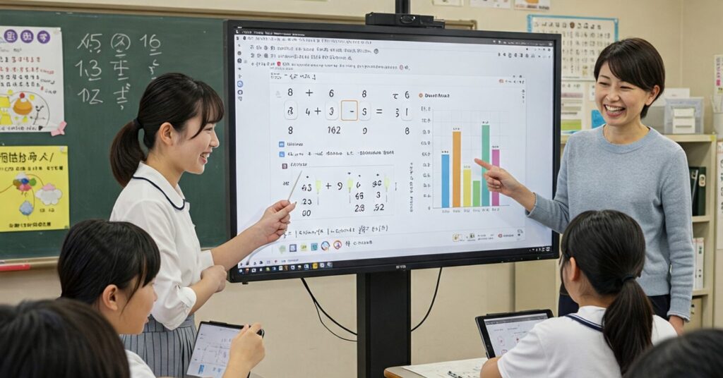 小学校の算数の授業で電子黒板を使う | ヤマトサイネージ 小学校の算数の授業で電子黒板を使う