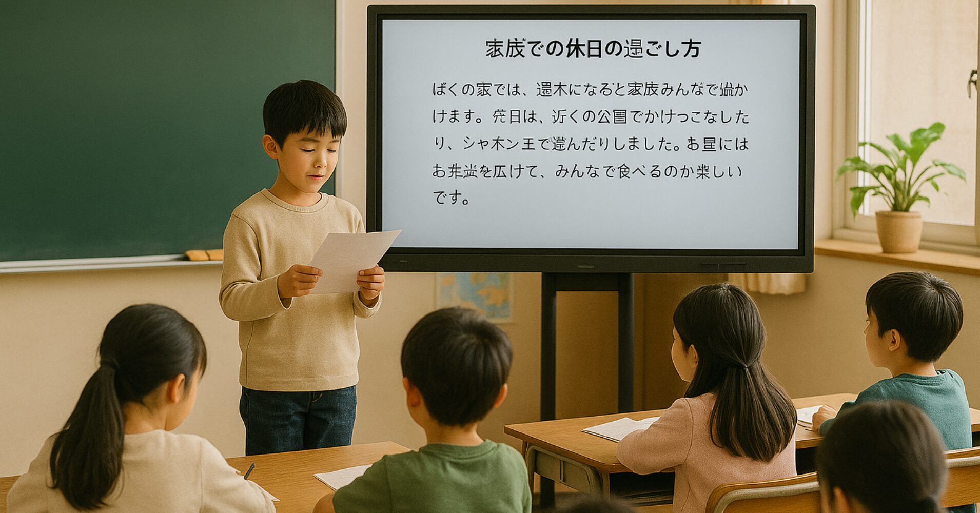 小学校の国語の授業に電子黒板を導入