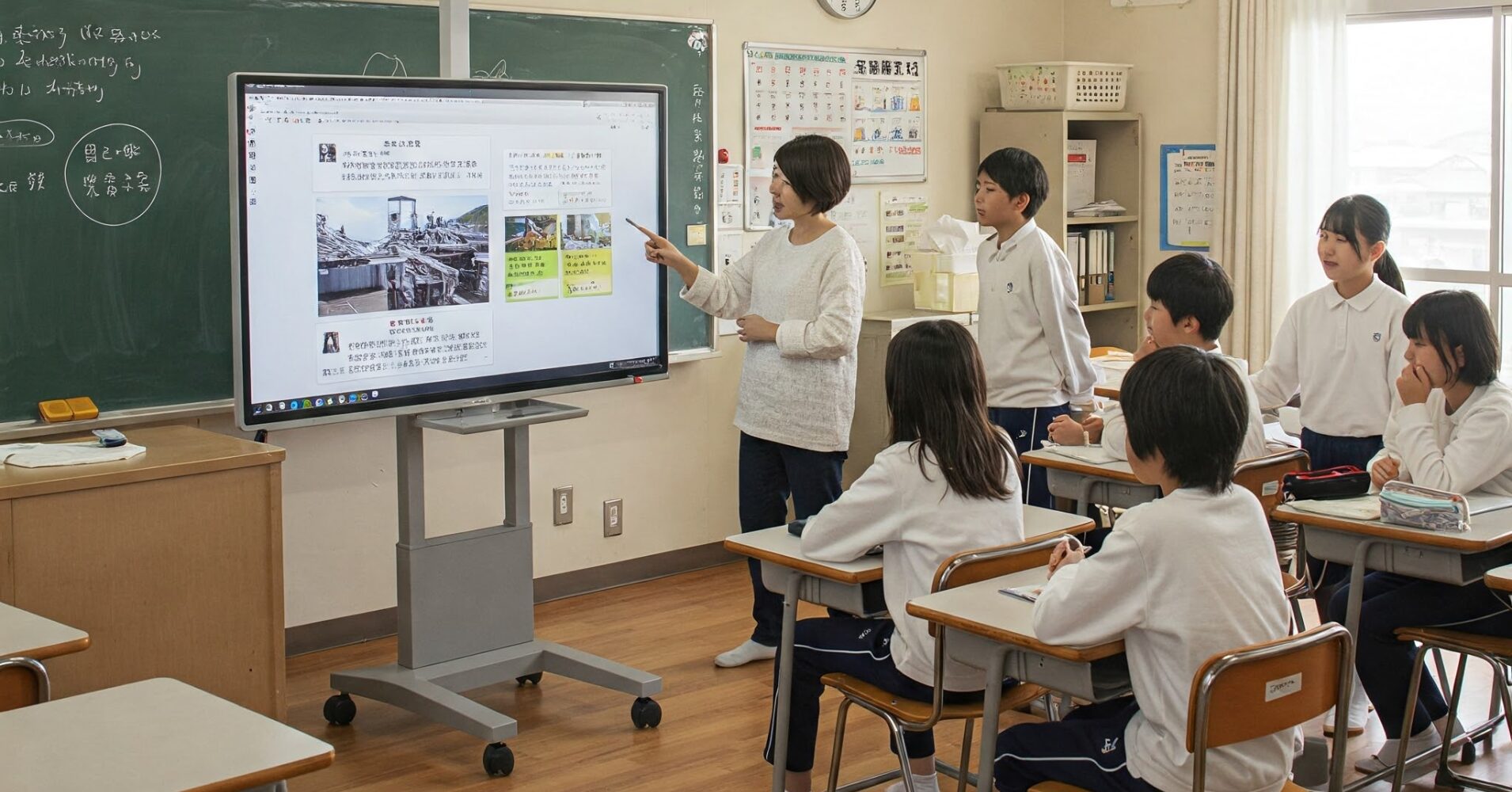 小学校の社会の授業に電子黒板を導入 | ヤマトサイネージ 小学校の社会の授業に電子黒板を導入