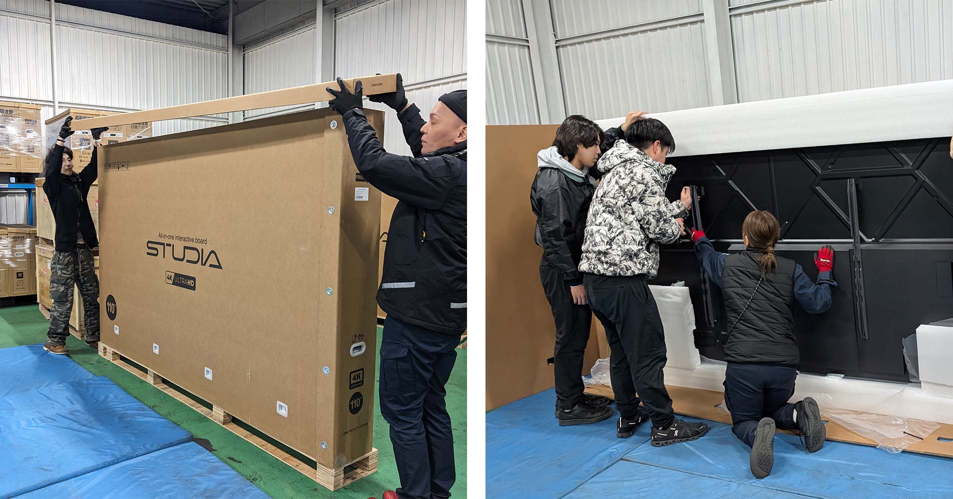 電子黒板 設置作業 | ヤマトサイネージ 電子黒板 設置作業