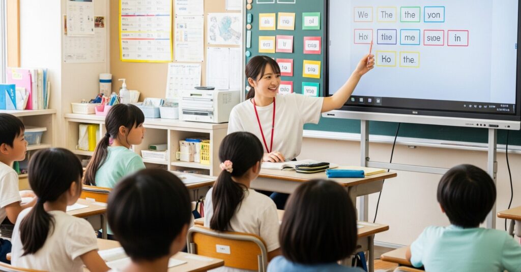 小学校の英語の授業に電子黒板を導入