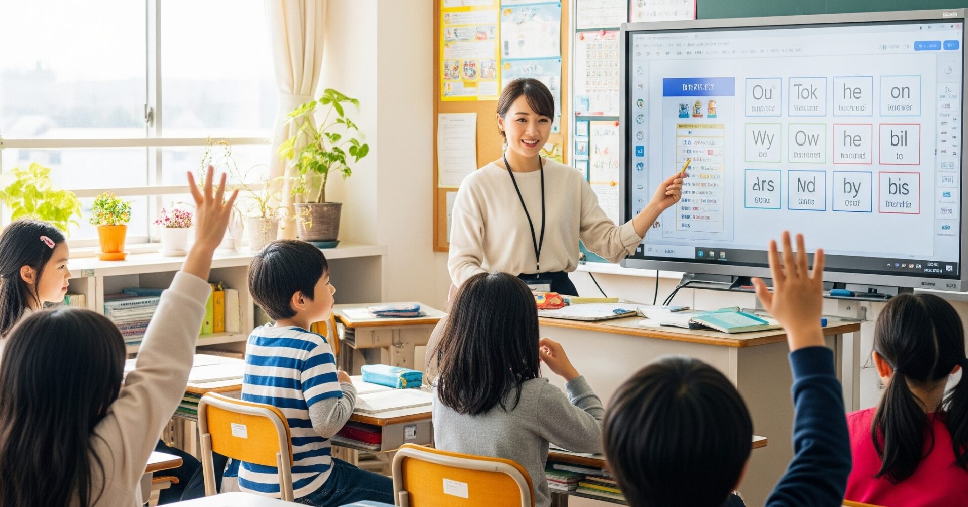 小学校の英語の授業に電子黒板を導入