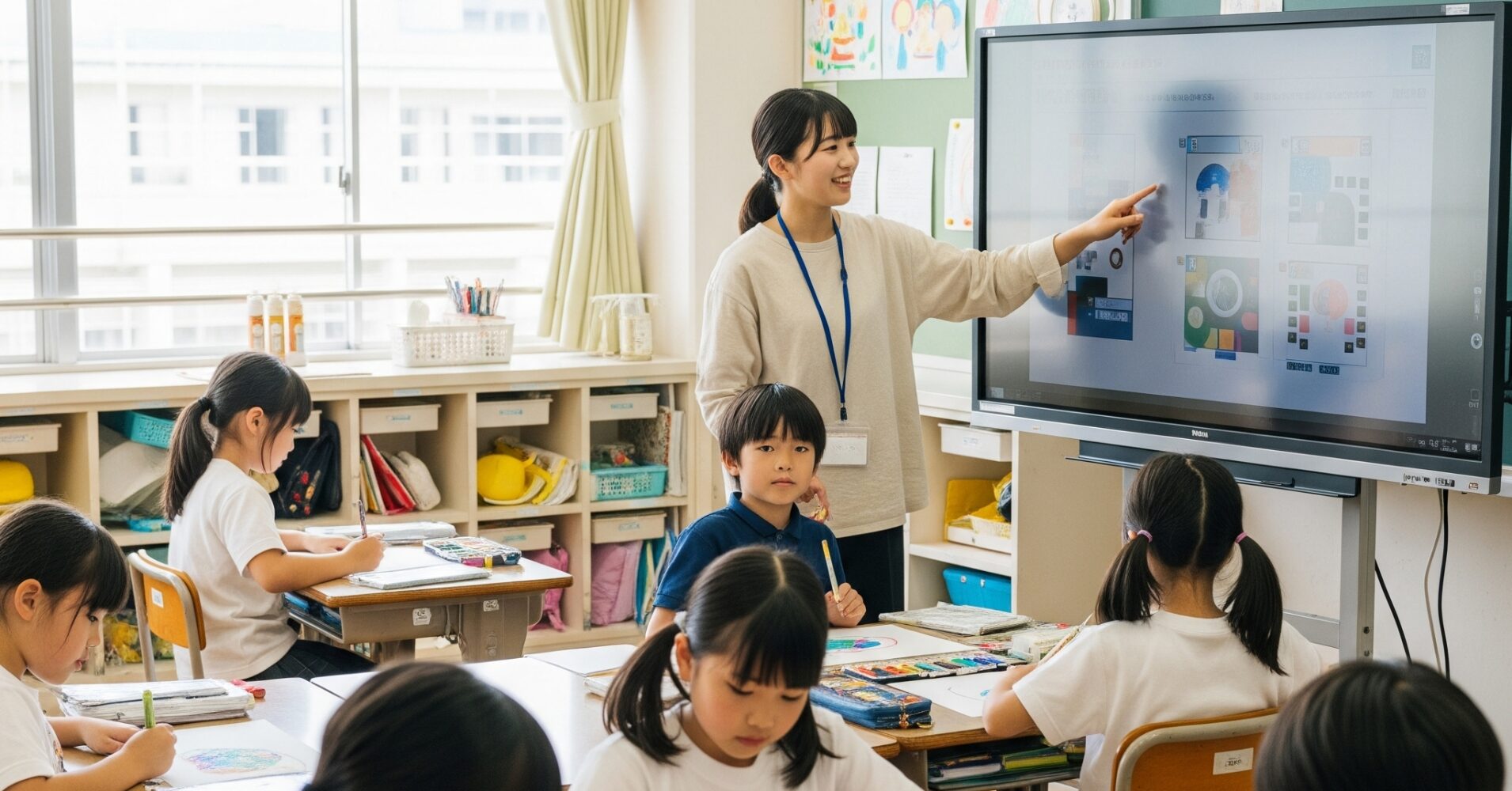 電子黒板で図画工作の授業がもっと自由に！創造性を引き出す小学校のICT活用術